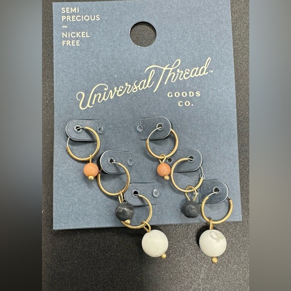 Universal Thread Semi Precious Stones Dangling Earrings - Picture 2 of 7